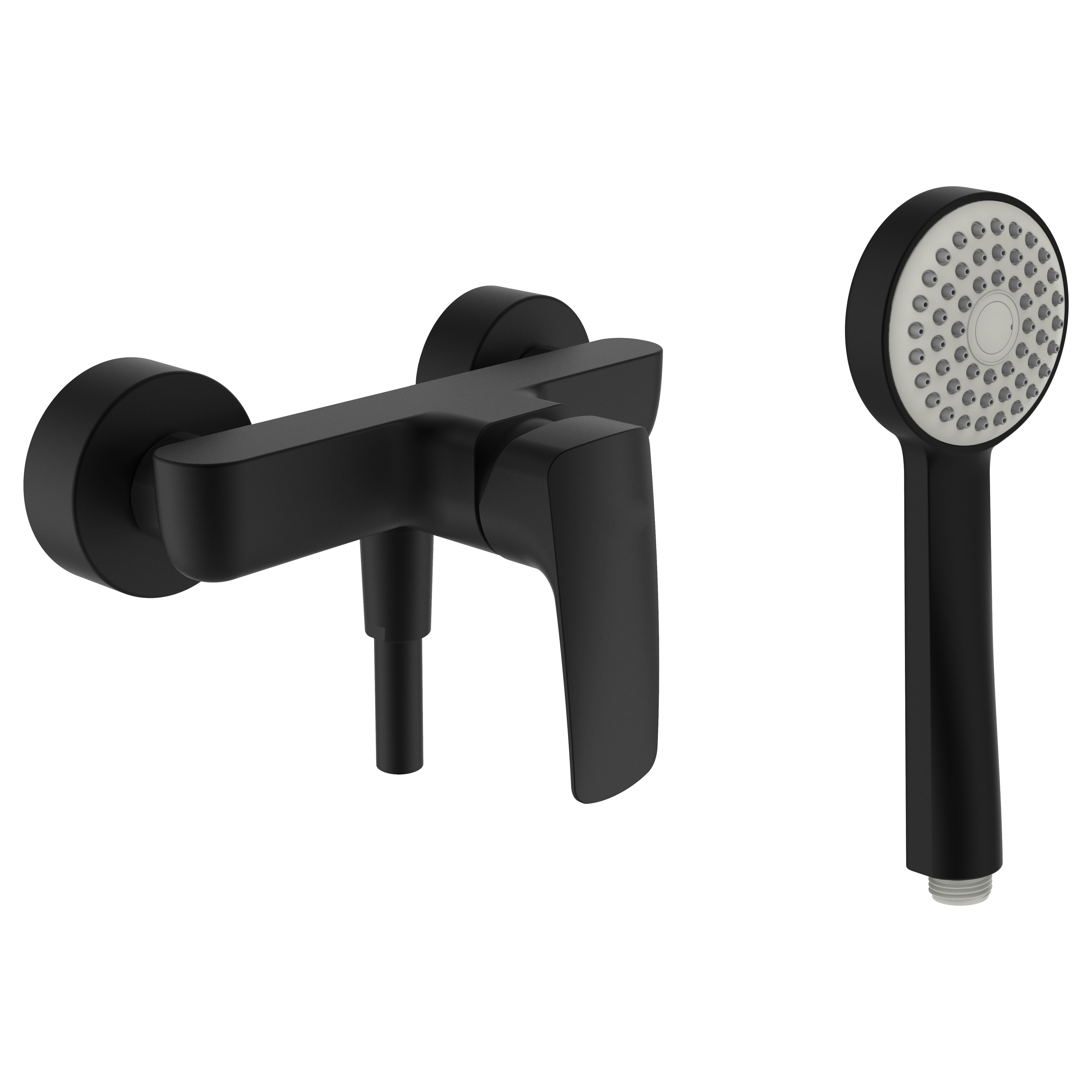 Laurin mitigeur de douche mural avec flexible et douchette pvd titane noir ma