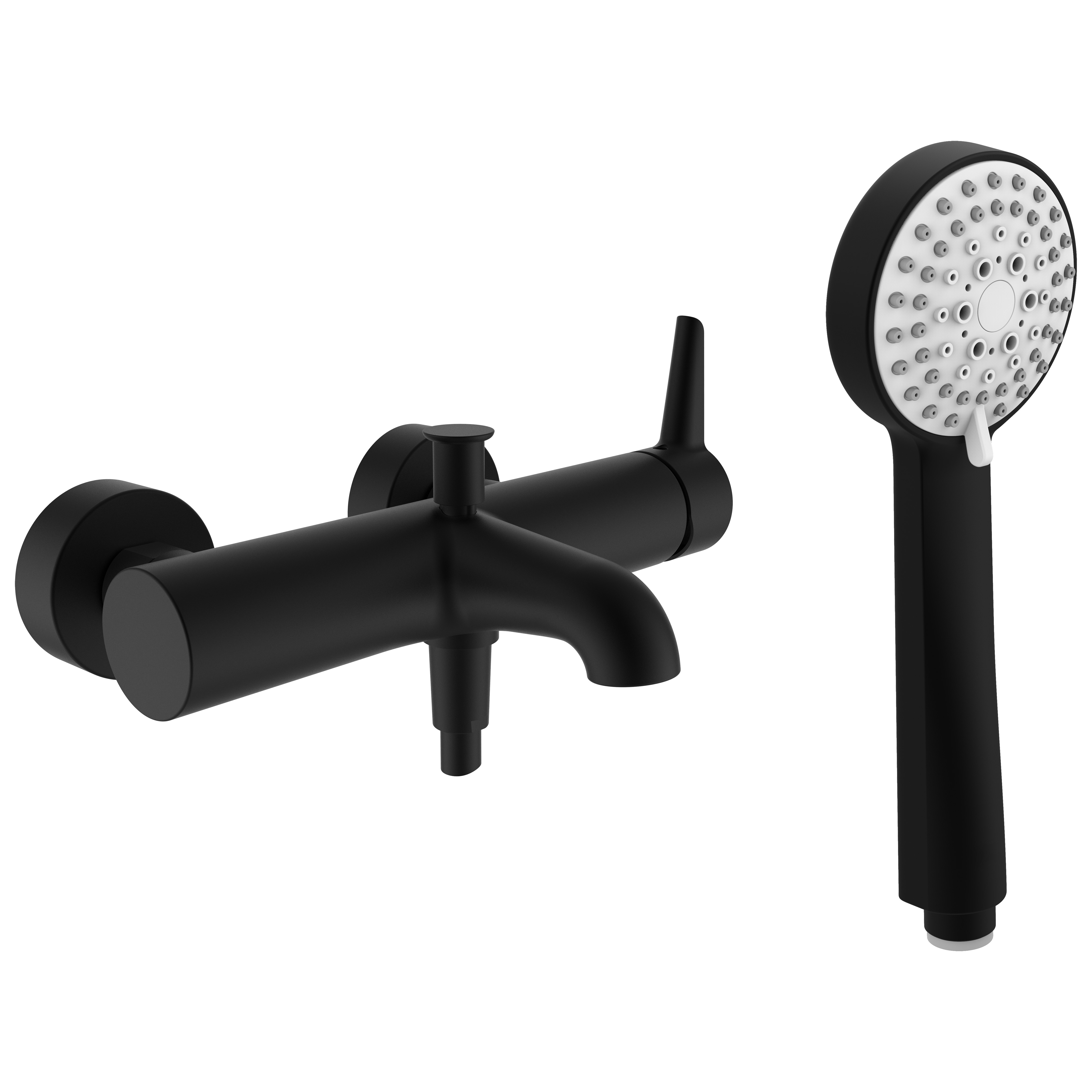 Pure mitigeur de bain mural à levier unique avec inverseur pvd titane noir ma