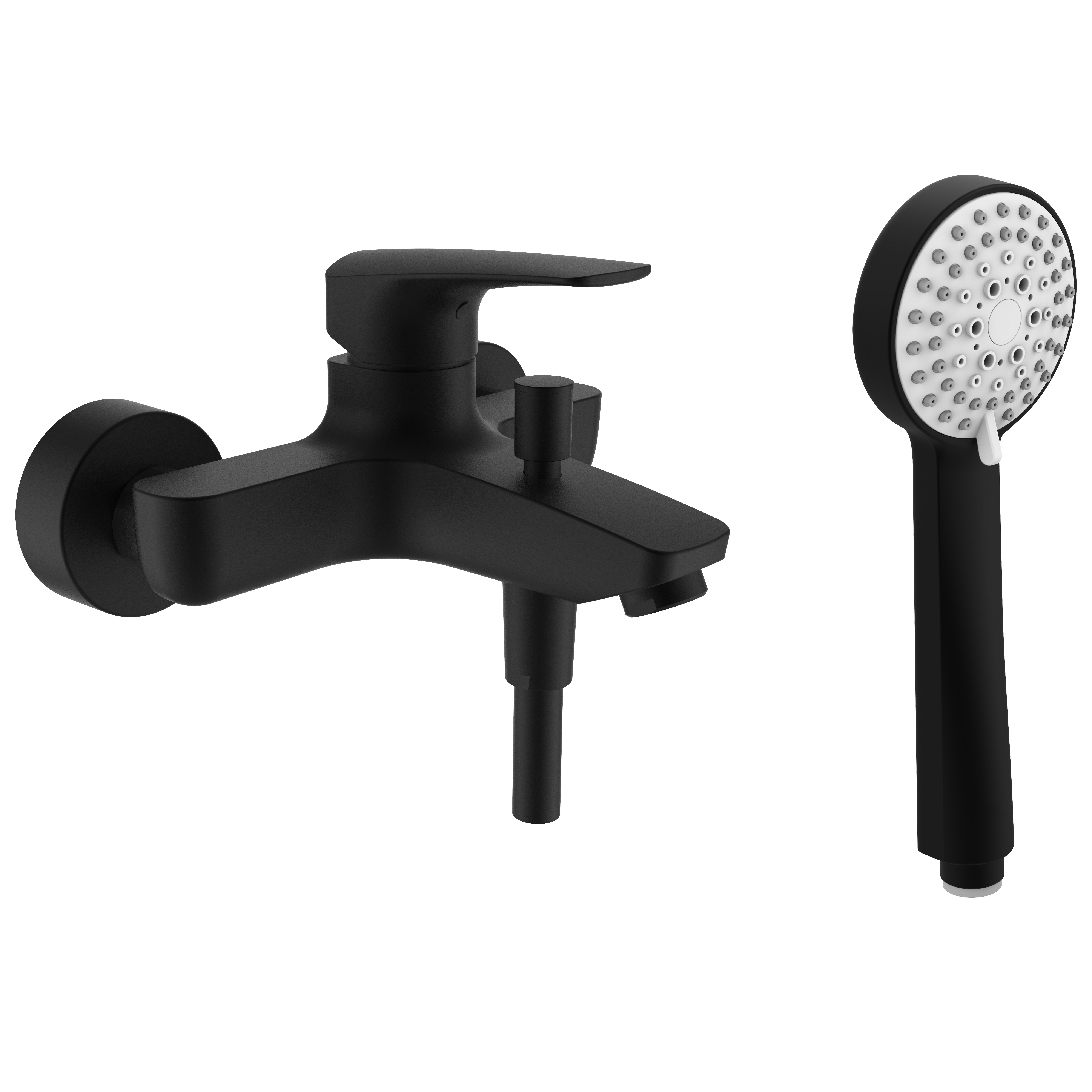 Laurin mitigeur bain mural avec inverseur pvd titane noir mat
