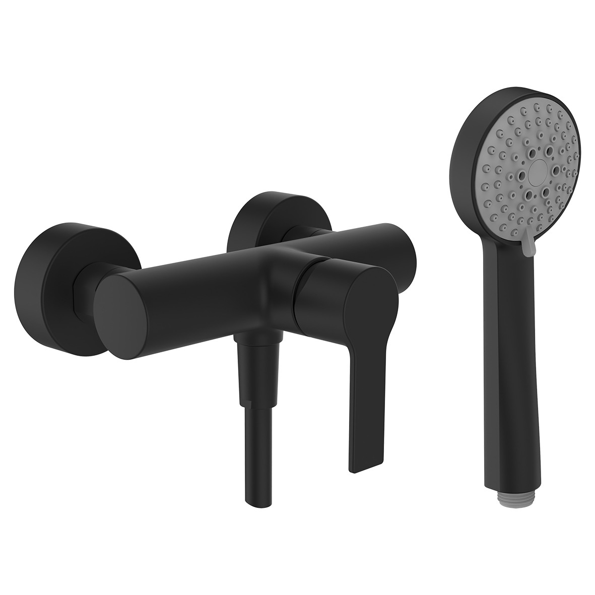 Swisstap mit d mural avec flexible 1,6m douchette 1j pvd titane noir mat