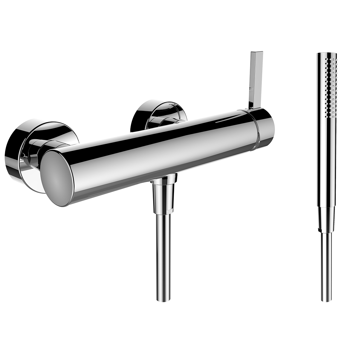 Kartell laufen mitigeur de douche mural avec garniture de douche chromé