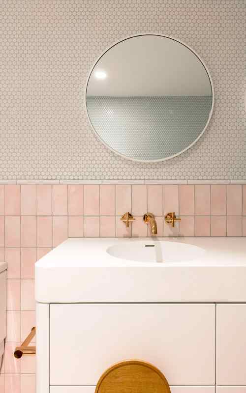 A Modern Pink Bathroom for Kids