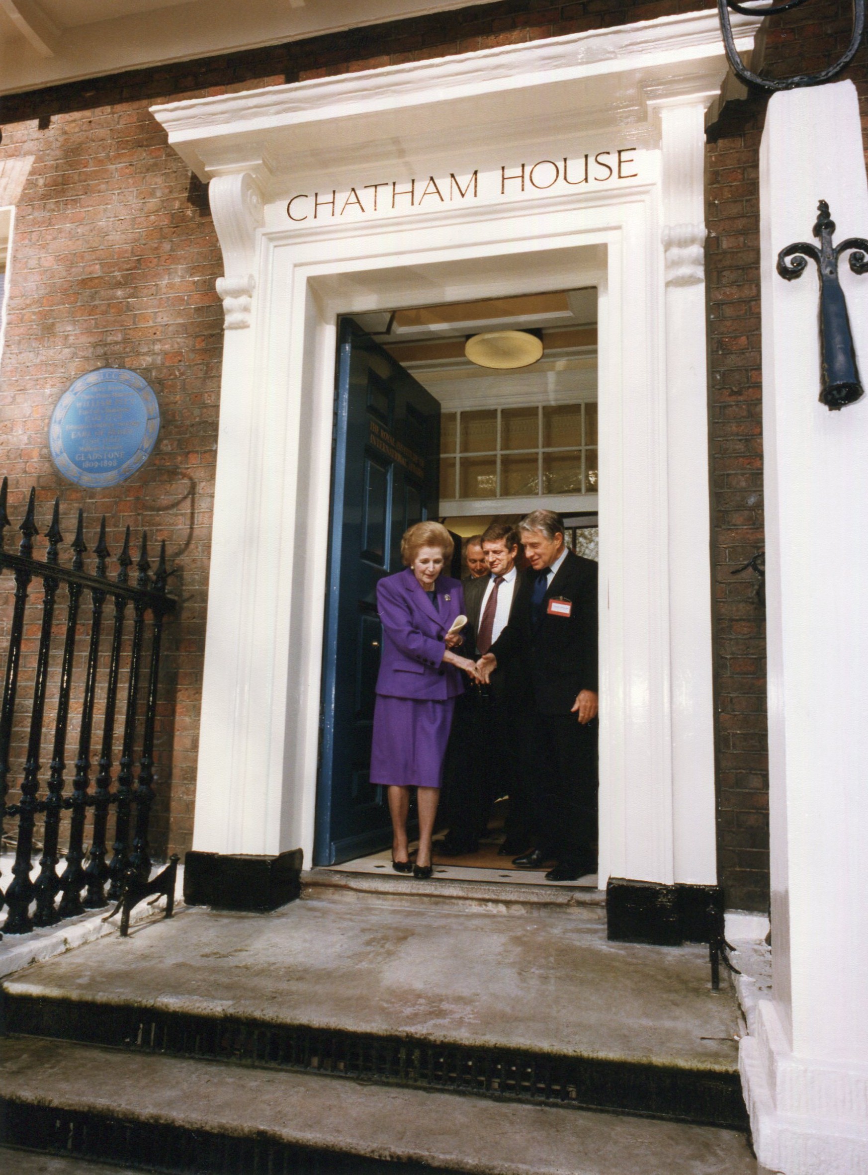 March 2010: Lady Thatcher exits Chatham House following a talk No return to broad public interest test, says official