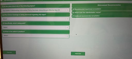 example template—deactivated after Musk’s arrival—of the decision tree tool that contractors used