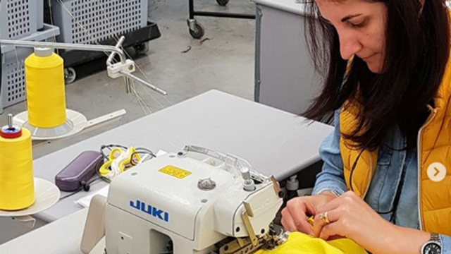 Sewing PPE at a Community Clothing partner factory