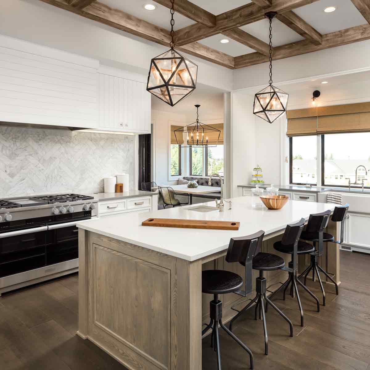 Contractor remodeling a kitchen