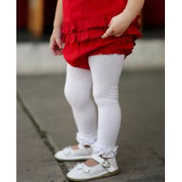 RB White Footless Ruffle Tight