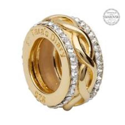 Bead: Gld Plated Crystal Knot