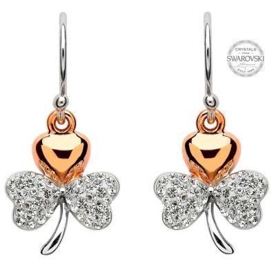 Earring: SS Shamrock White Swarovski