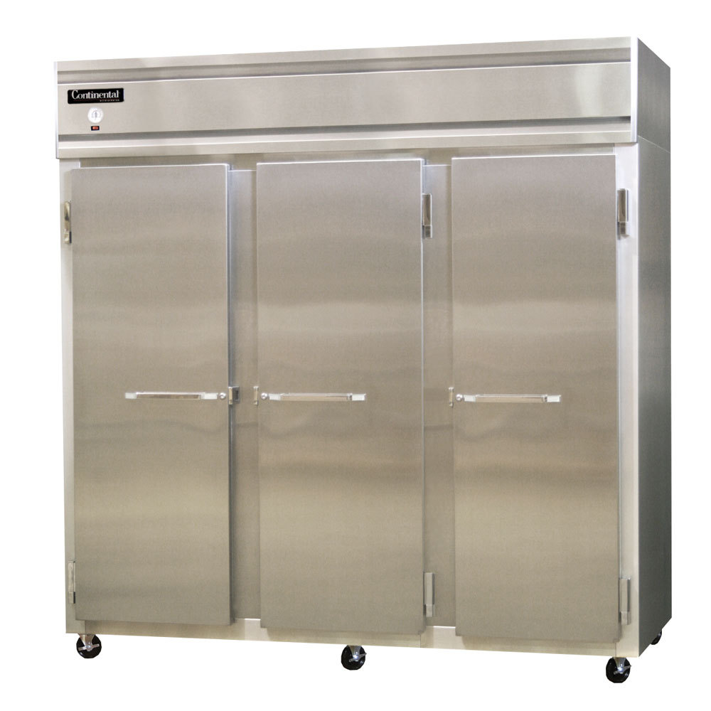 Continental Refrigerator Self-Contained 3F Reach-In Freezer - Stainless Steel Front