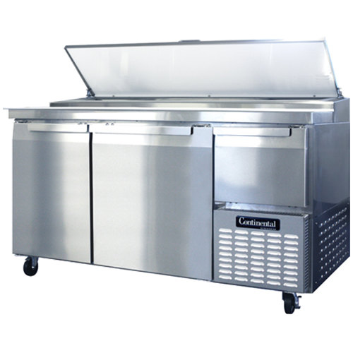 Continental Refrigerator CPA60 60 Pizza Prep Table with Two Full Doors and One Half Door