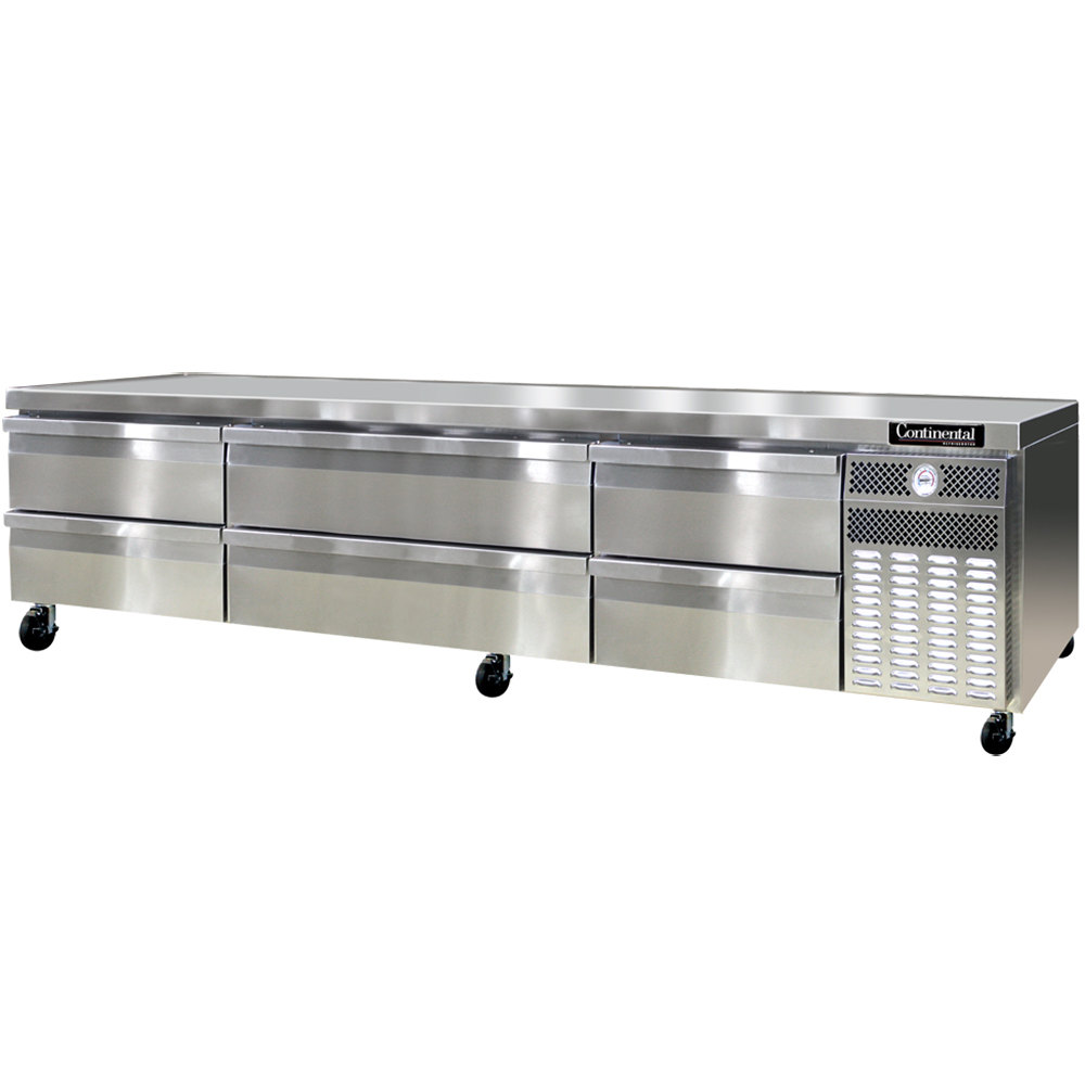 Continental Refrigerator DL108G 108 Six Drawer Refrigerated Chef Base - 27.4 Cu. Ft.