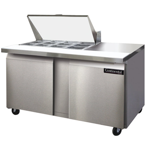 Continental Refrigerator SW60-12M 60 Mighty Top Two Door Sandwich Prep Refrigerator