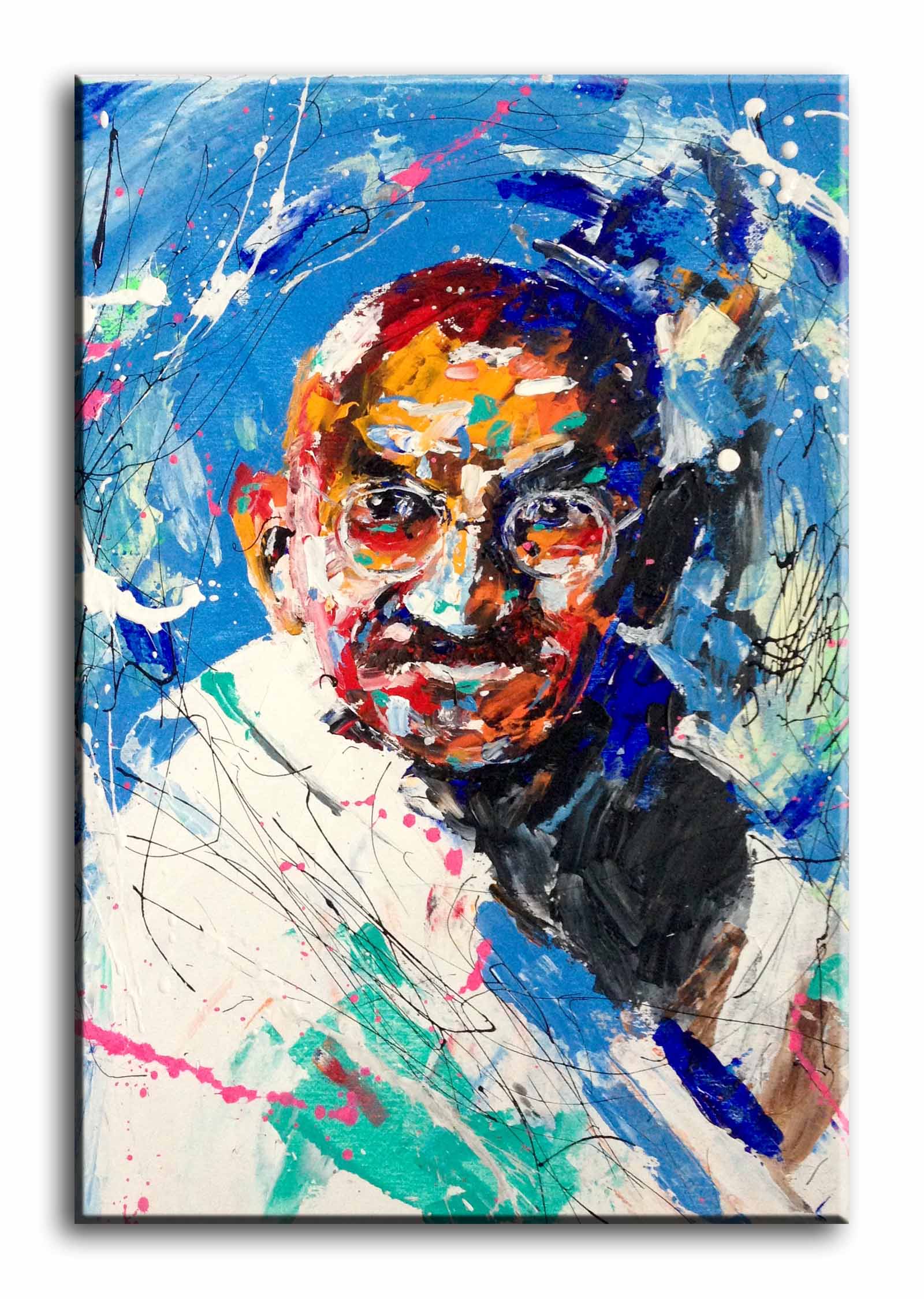 Large Wall Art Canvas Picture Print of Mahatma Gandhi Abstract Framed