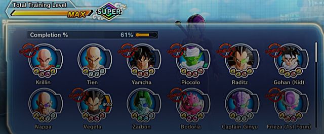 dbz xenoverse 2 trainers by level