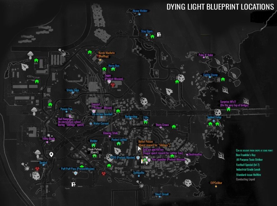 excalibur sword dying light map location