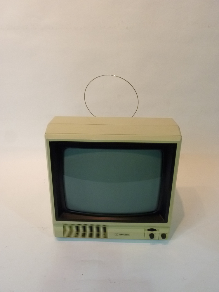 White Portable 1990's TV LONDON PROP HIRE