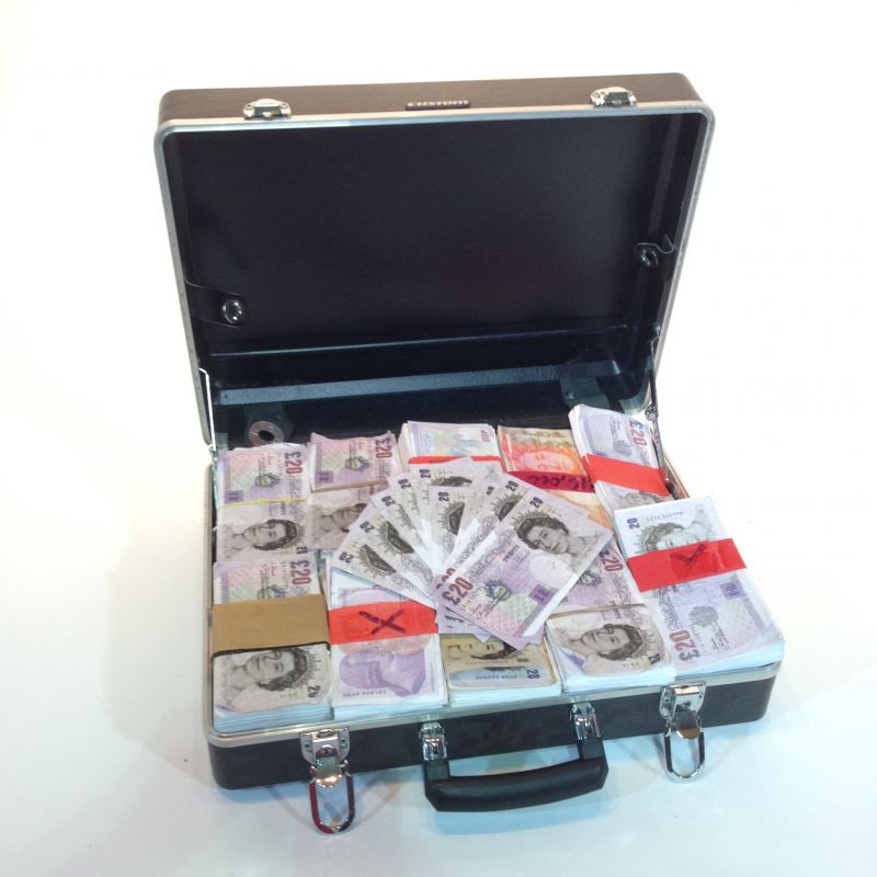 Fake money in briefcase Pounds Sterling LONDON PROP HIRE
