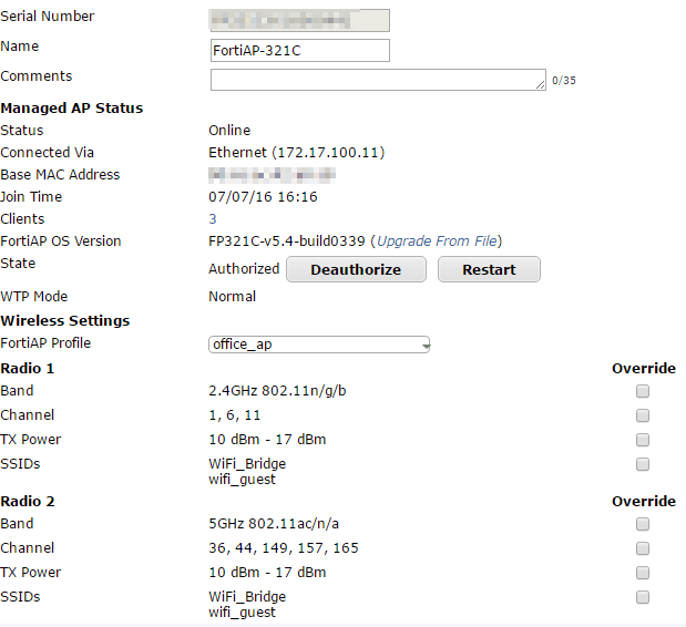 Assign FortiAP Profile to FortiAP