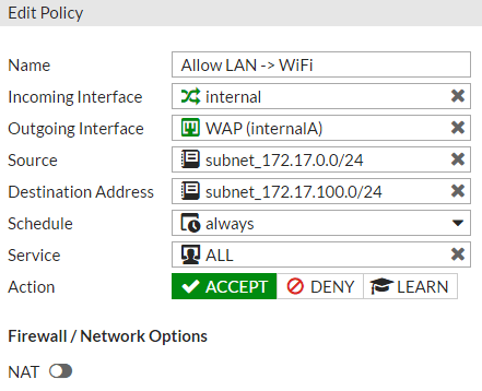 Create firewall policy