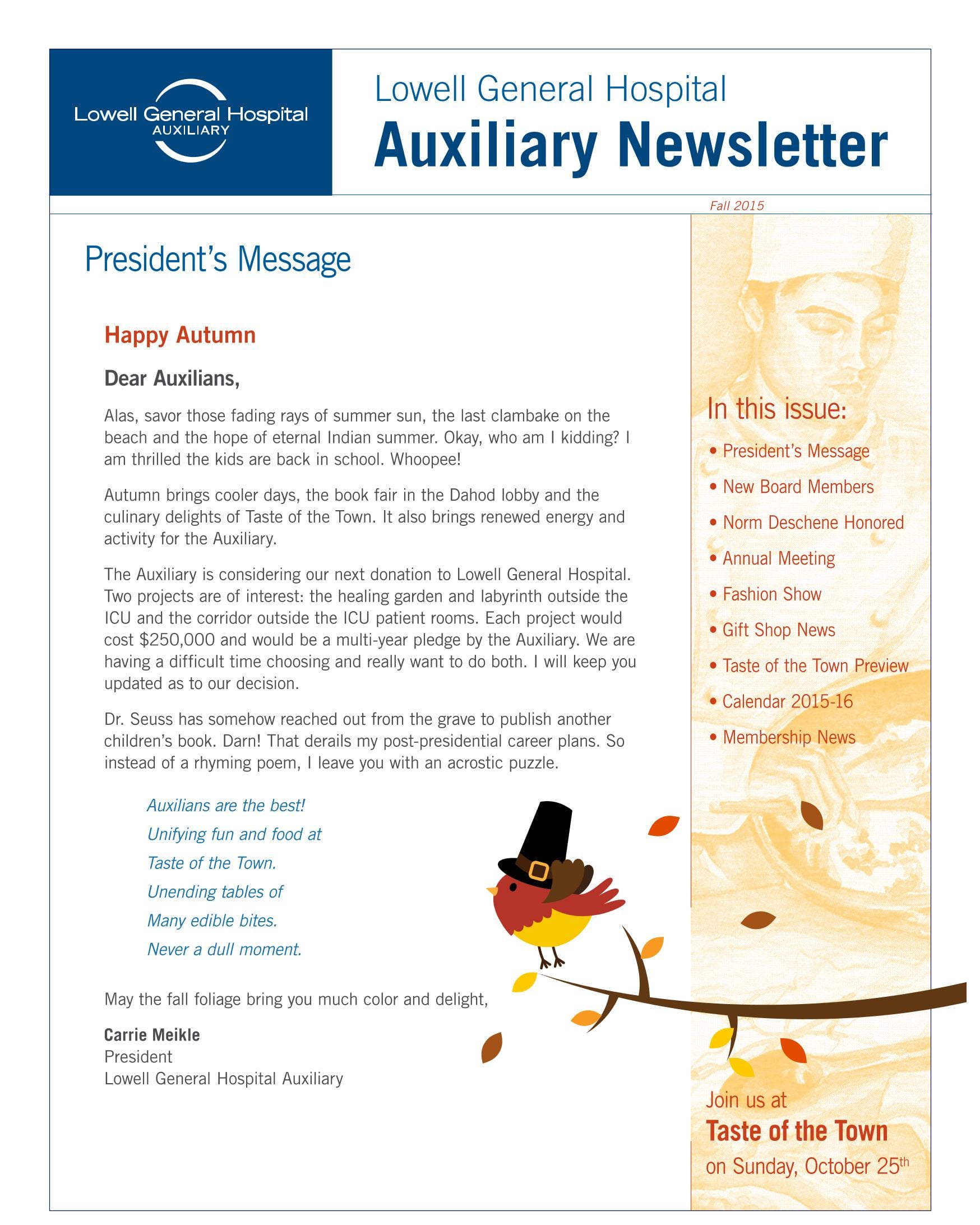 Fall 2015 Auxiliary Newsletter