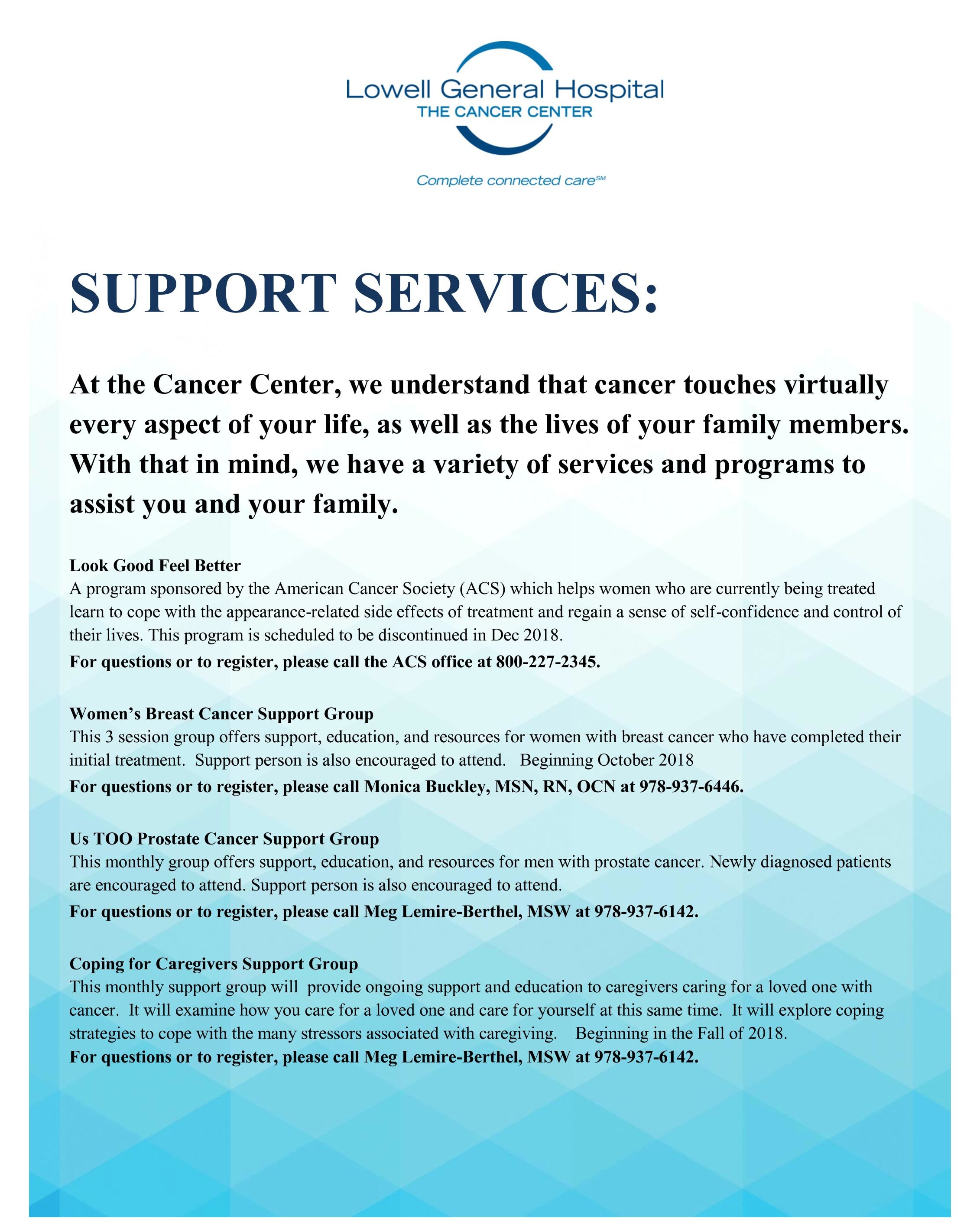 Cancer Center support services