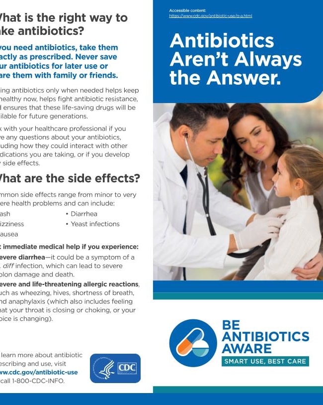 Antibiotics Aren't Always the Answer CDC Pamphlet