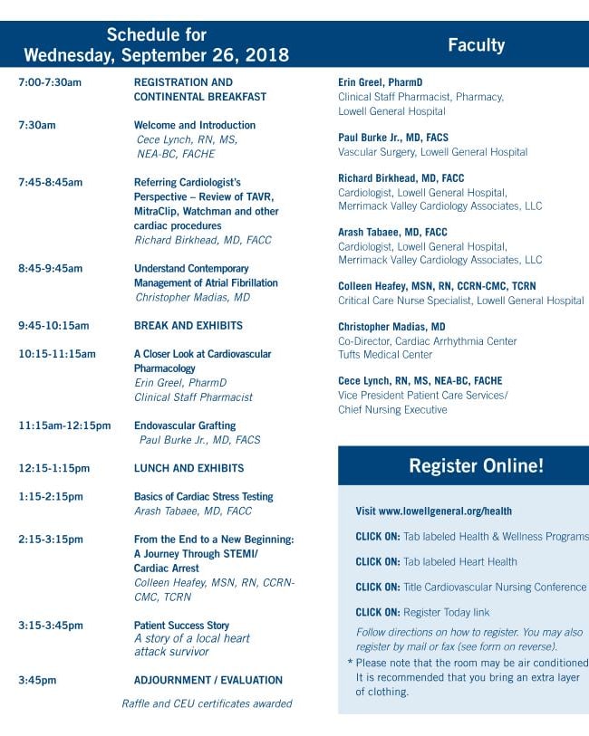 2018 Cardiovascular Nursing Conference flyer
