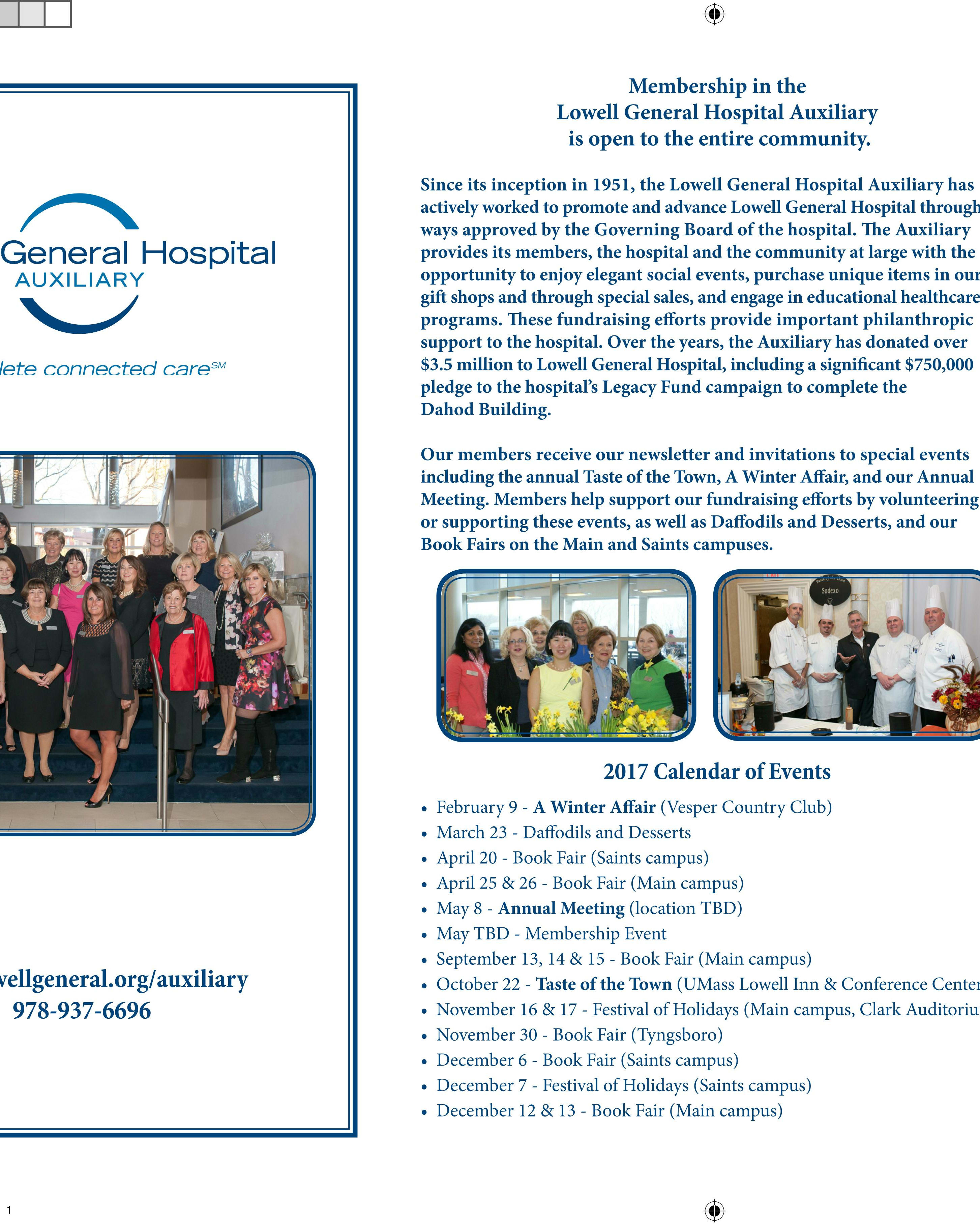 2017 Auxiliary Membership brochure