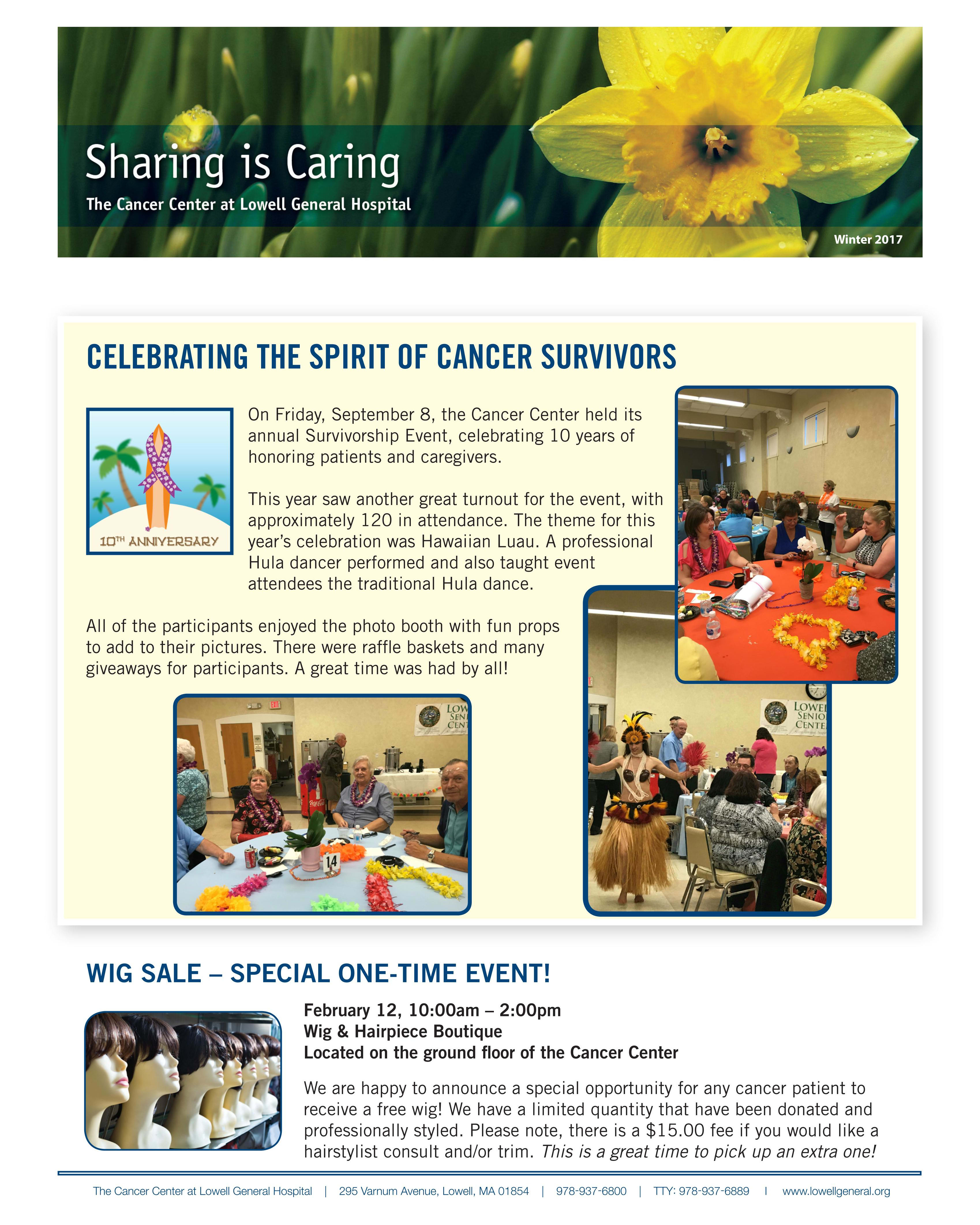Cancer Center Community Newsletter, Winter 2017