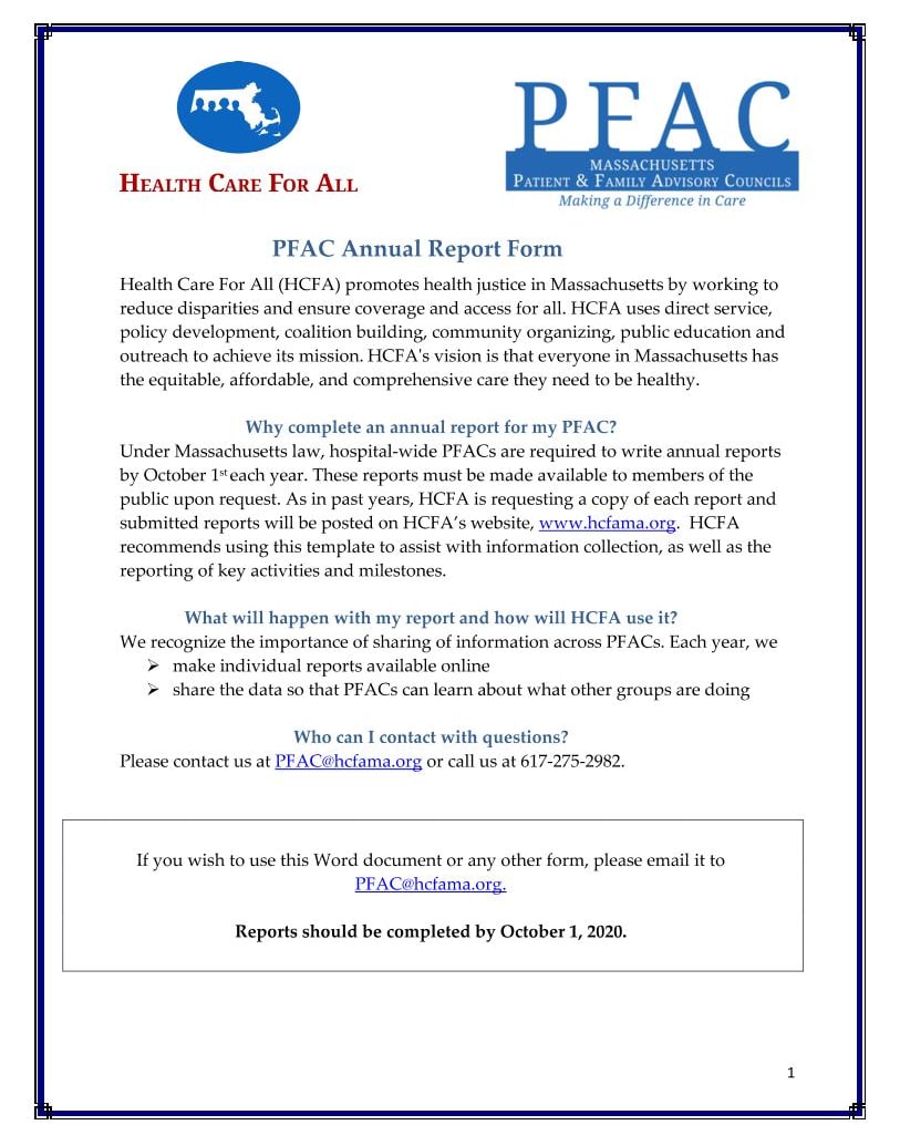 PFAC Annual Report 2020