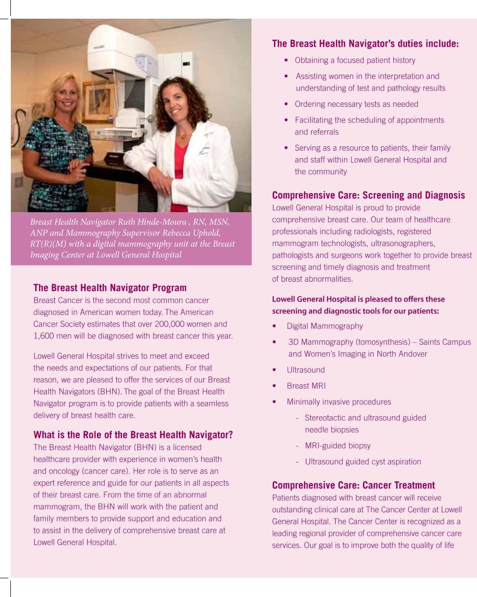 Breast Health Navigator Program brochure