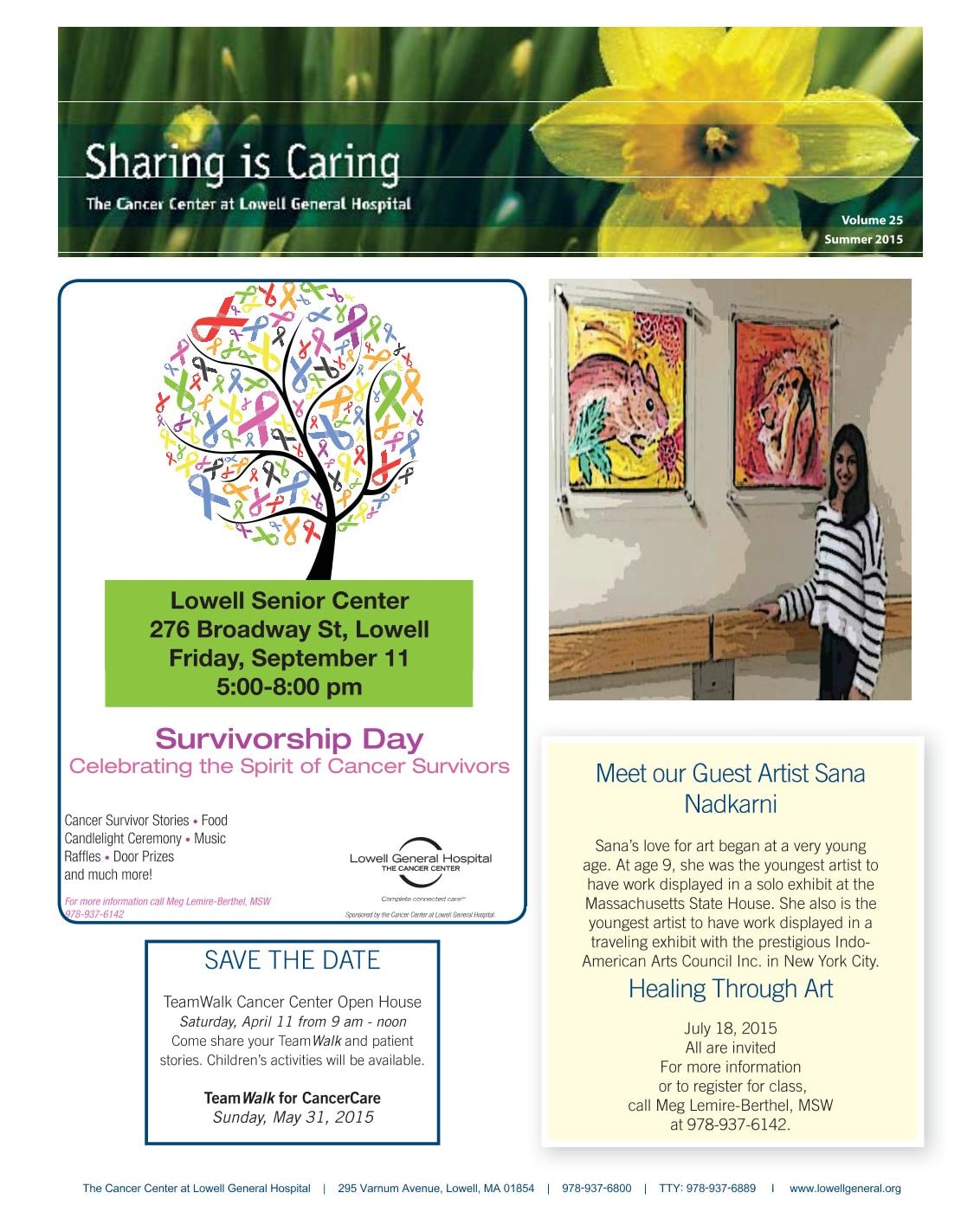 Cancer Center Community Newsletter, Vol 25 - 2015