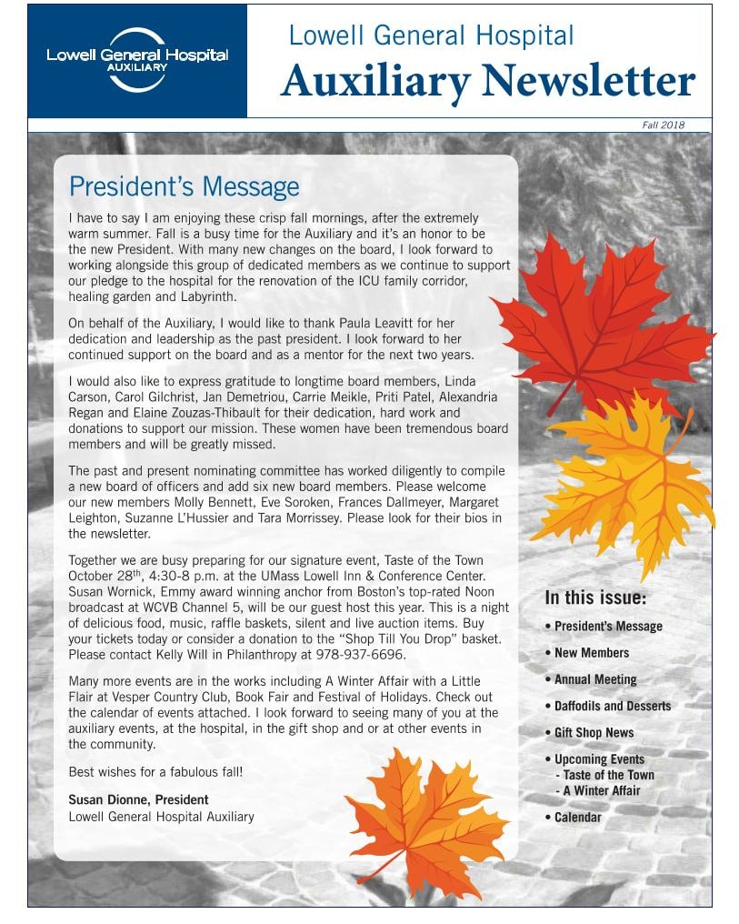 Fall 2018 Auxiliary Newsletter