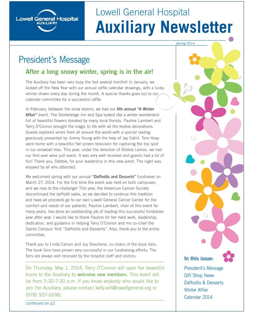 Spring 2014 Auxiliary Newsletter
