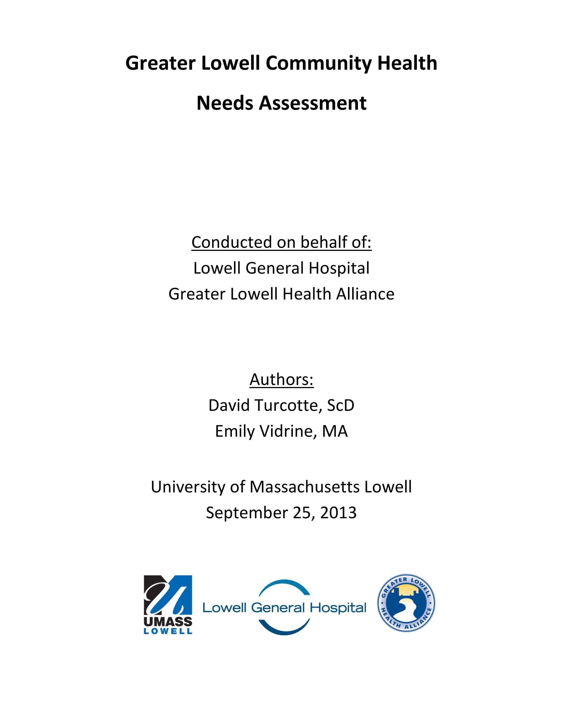 Greater Lowell Community Health Needs Assessment Report 2013