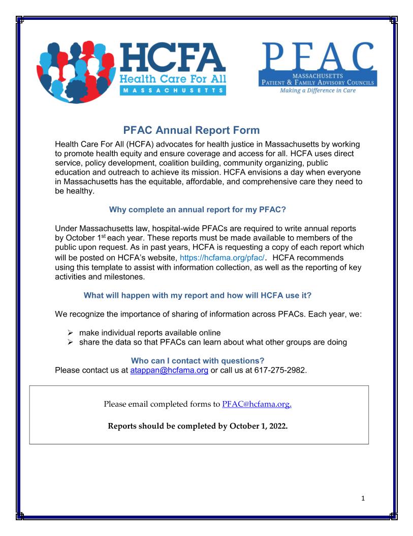 2022 PFAC Annual Report