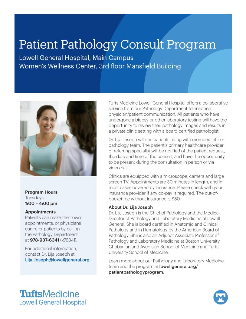 Patient Pathology Consult Program flyer