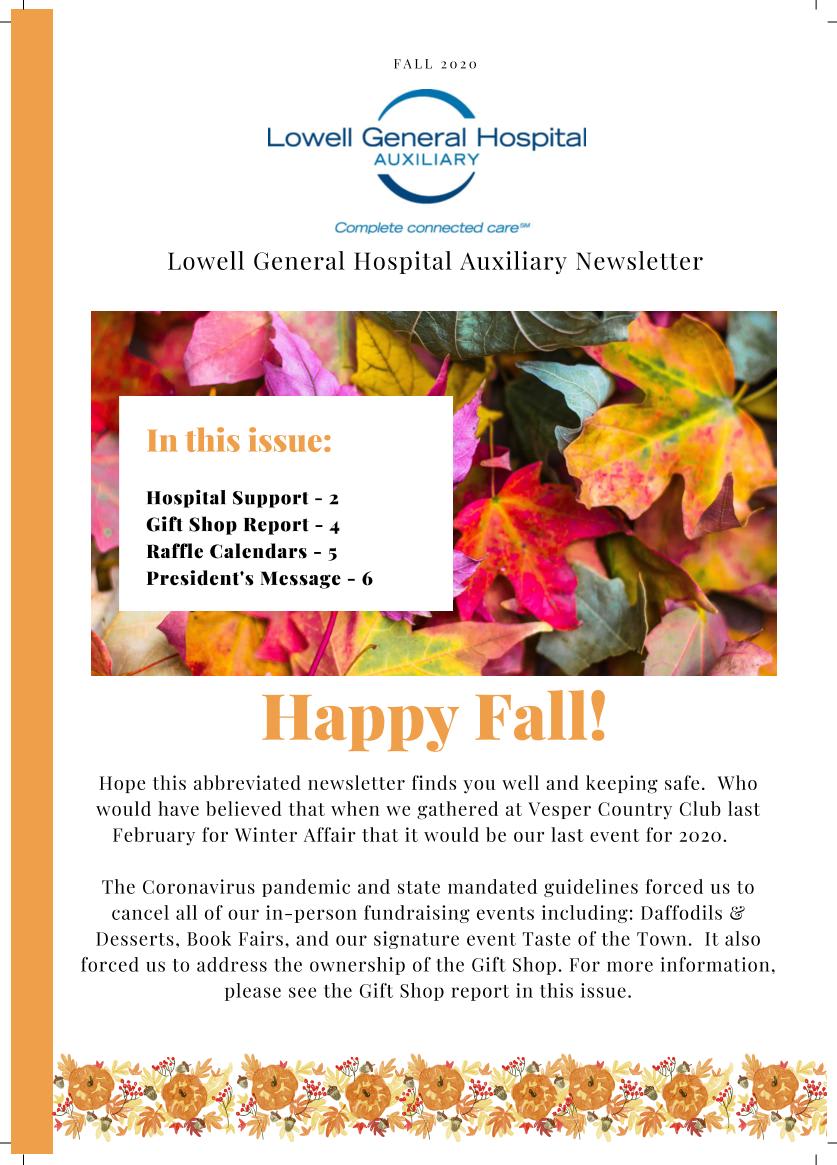 Fall 2020 Auxiliary Newsletter