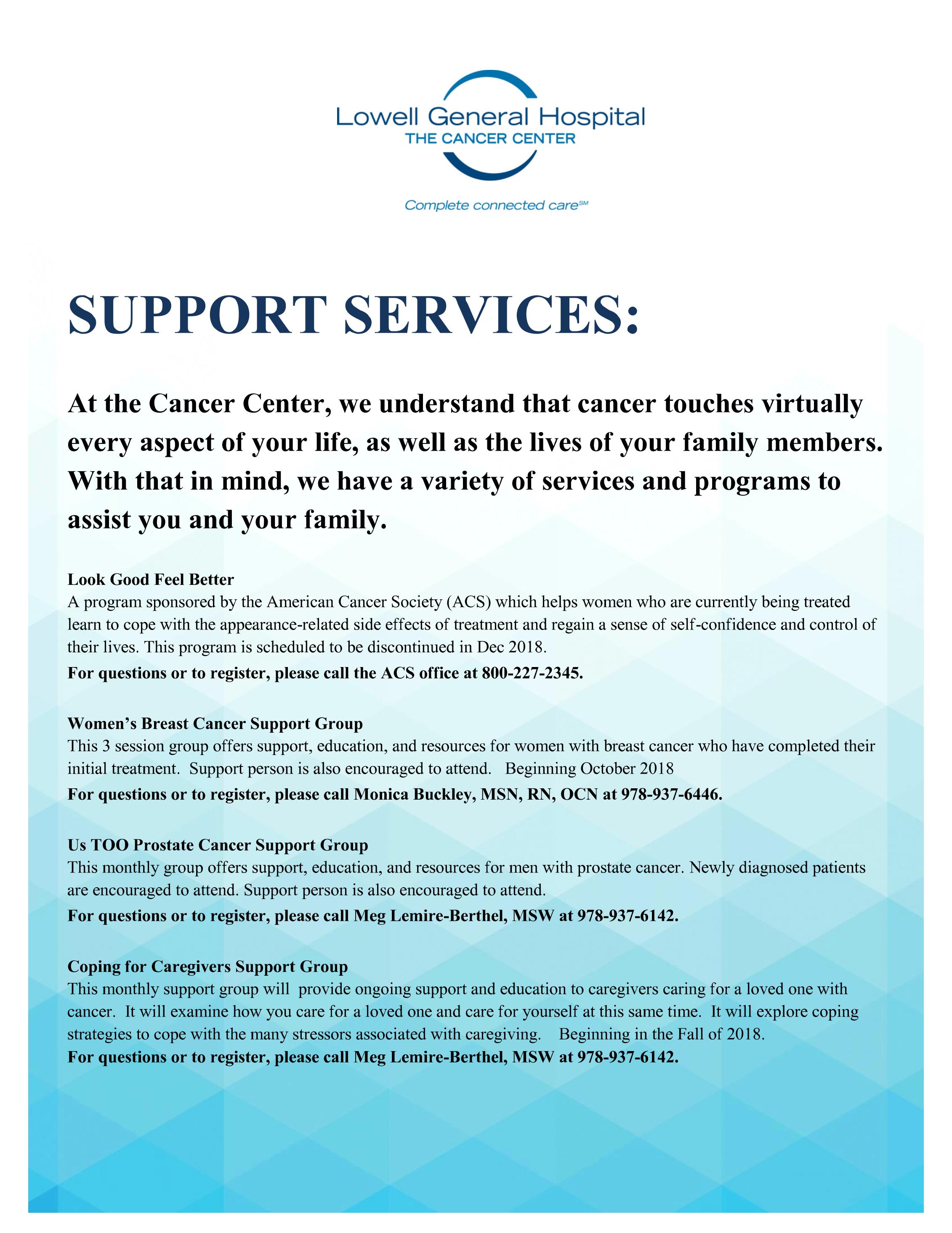 Cancer Center support services
