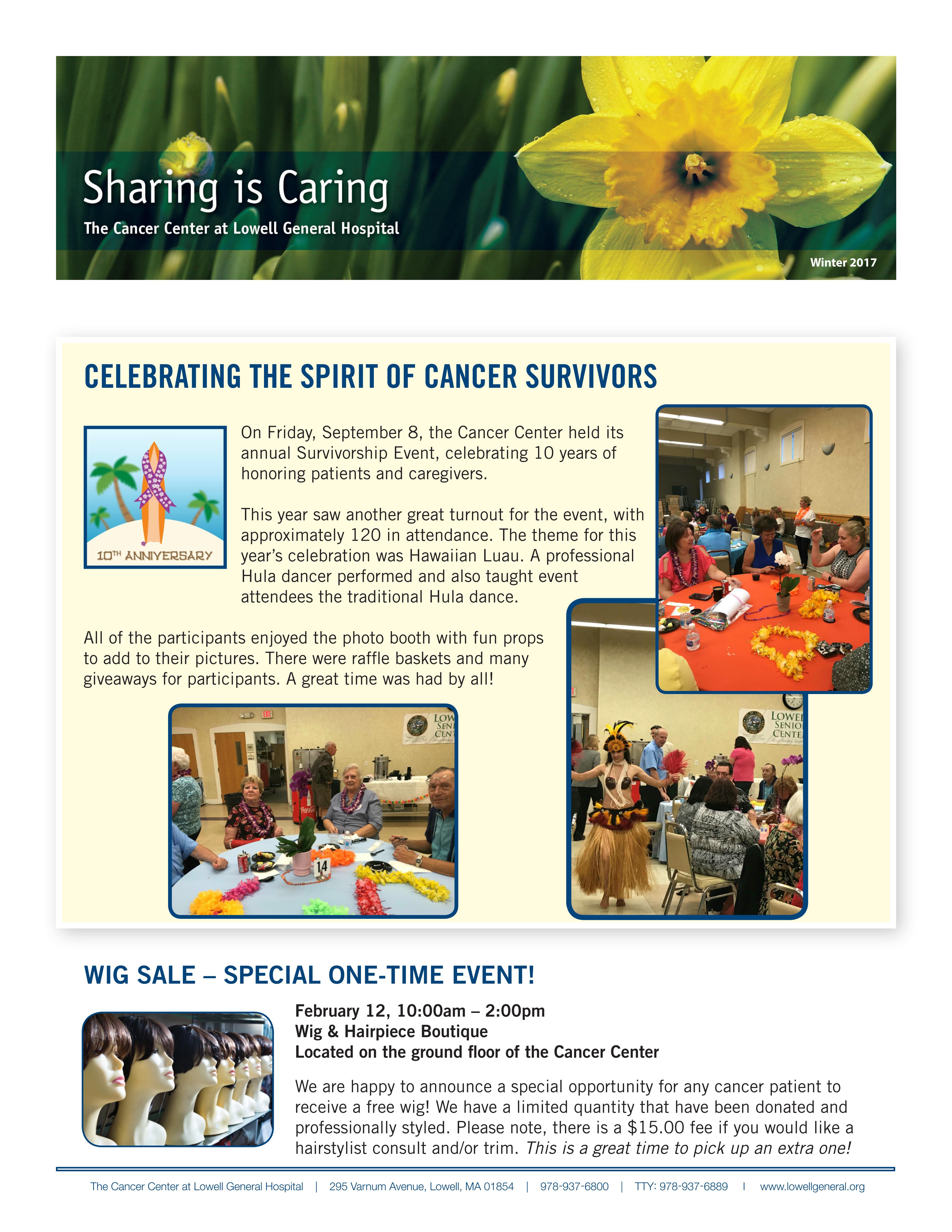 Cancer Center Community Newsletter, Winter 2017
