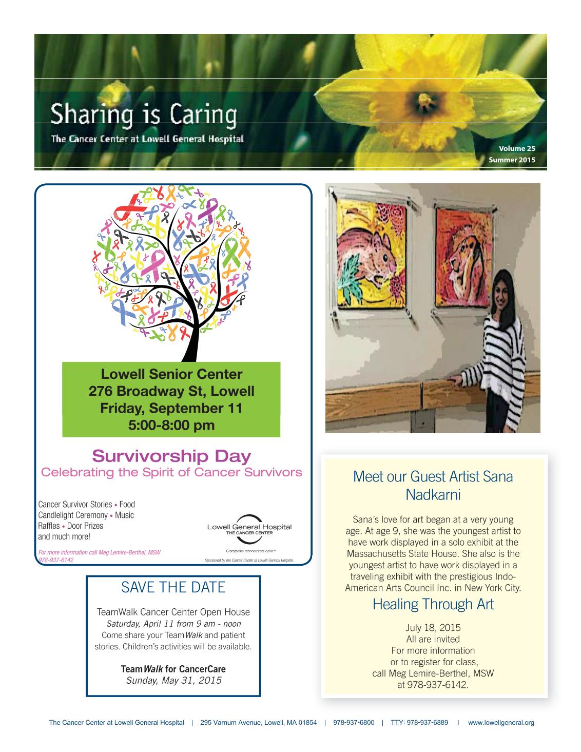 Cancer Center Community Newsletter, Vol 25 - 2015