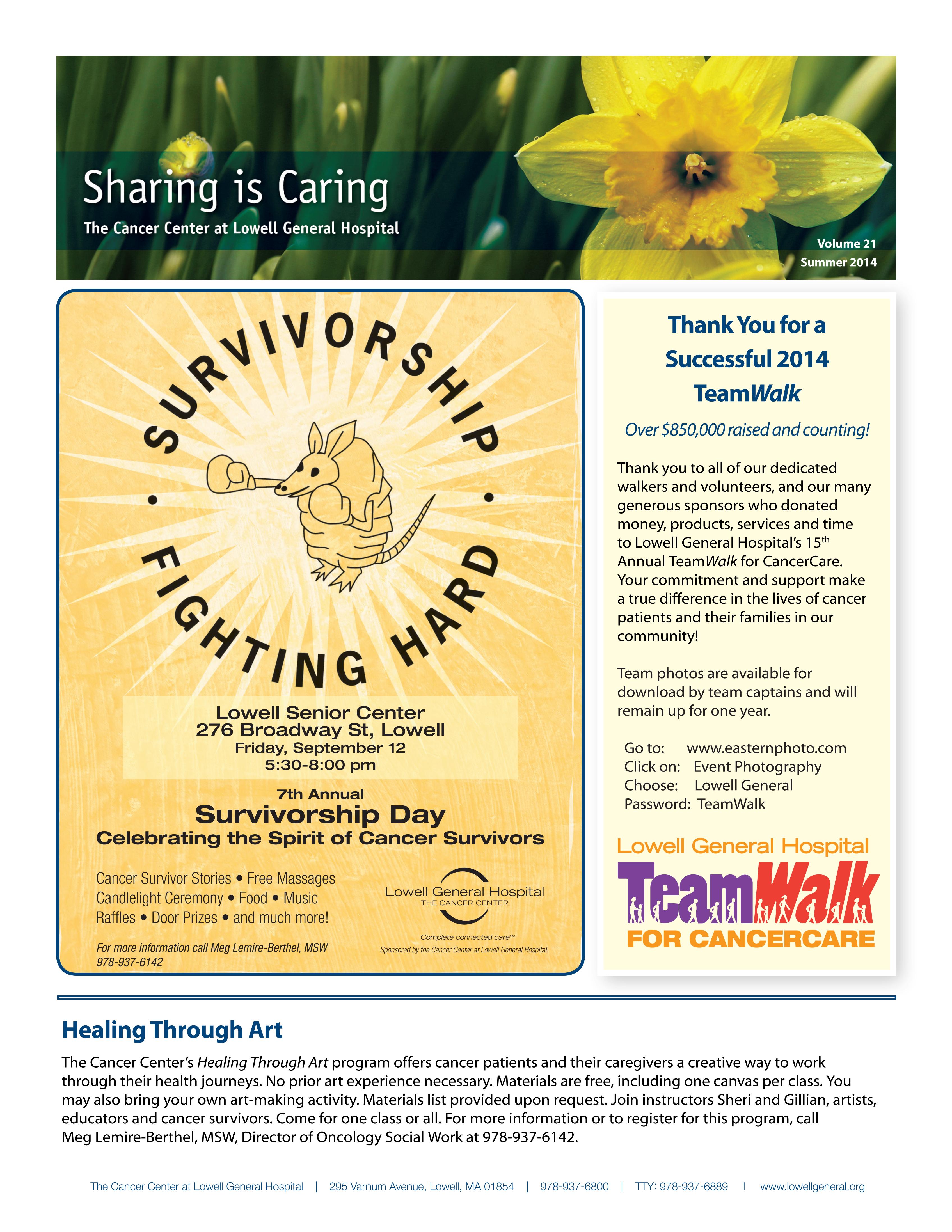 Cancer Center Community Newsletter, Vol 21 - 2014