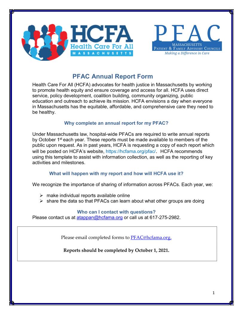 PFAC Annual Report 2021