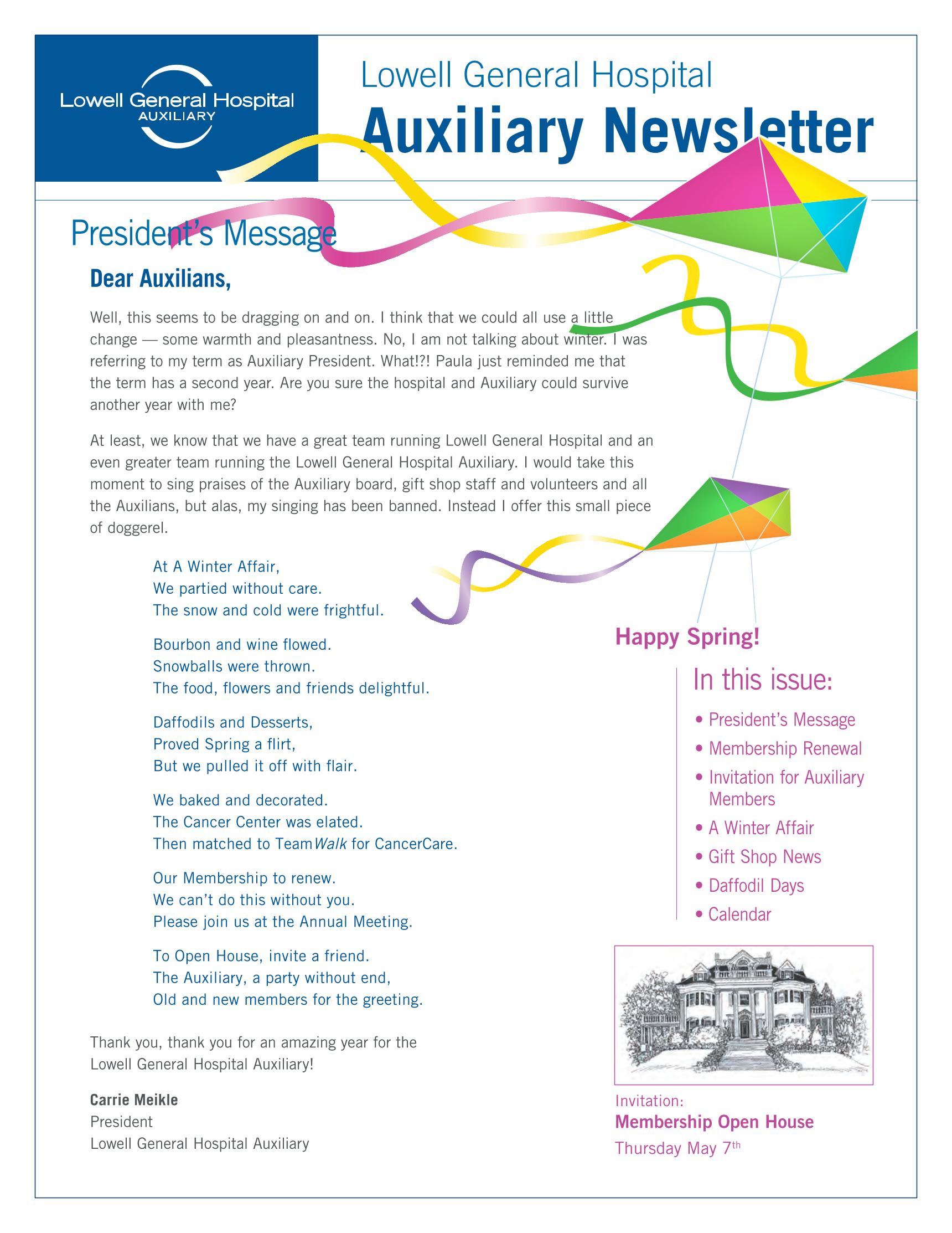 Spring 2015 Auxiliary Newsletter