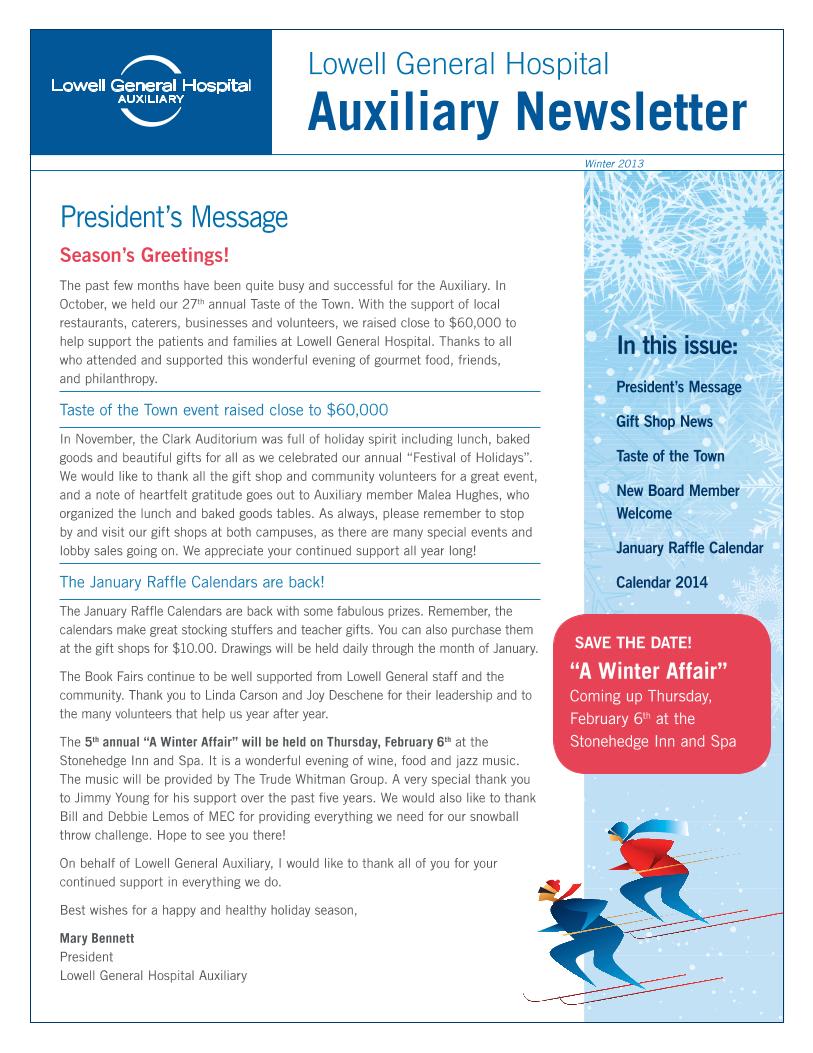 Fall 2013 Auxiliary Newsletter