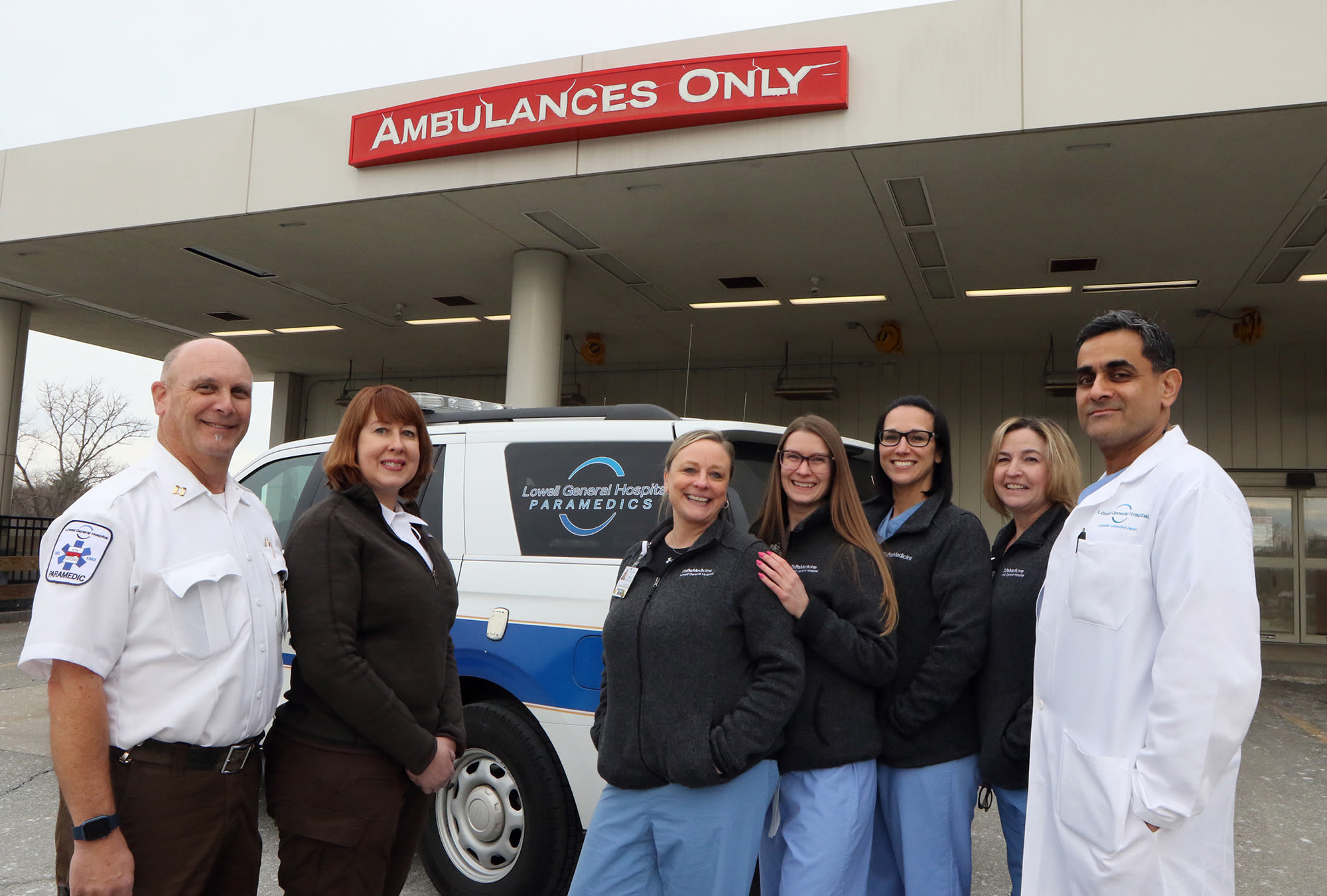 ‘Chain of Survival’ Dr. Ali with paramedics and ambulance