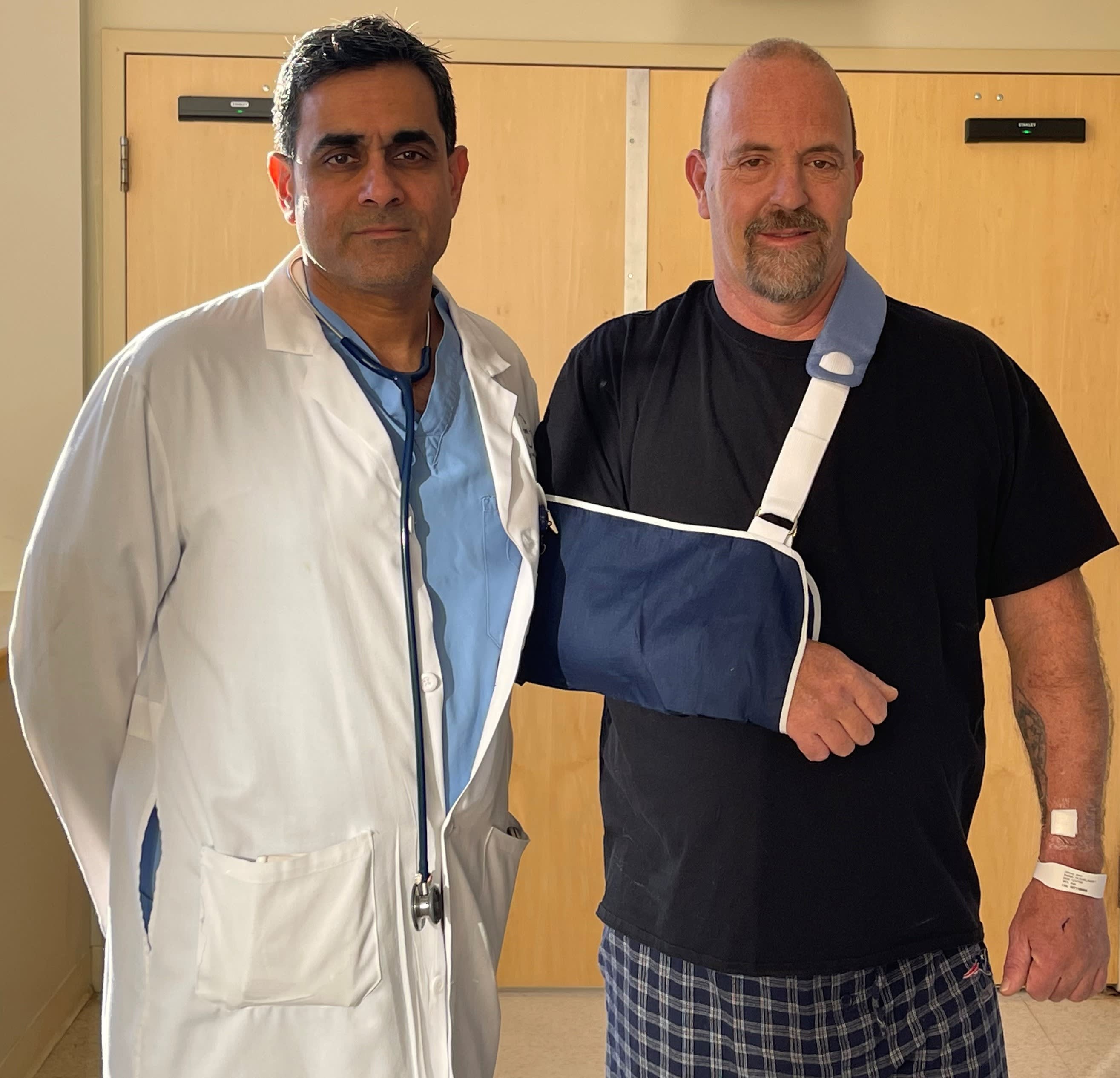 Patient Jason Hilberg from Boxboro and Dr. Omar Ali