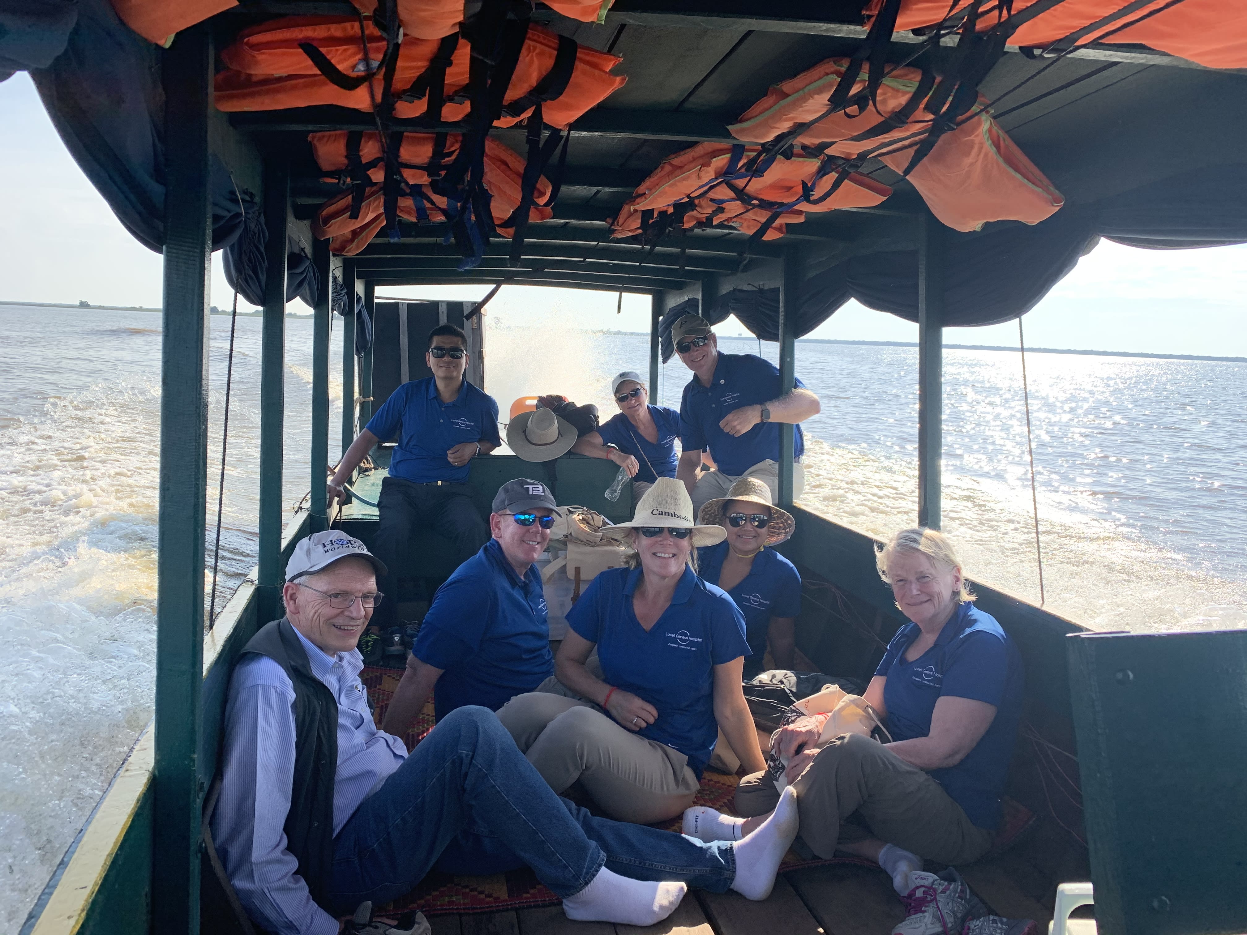 Cambodian Sister Hospital Program on a boat