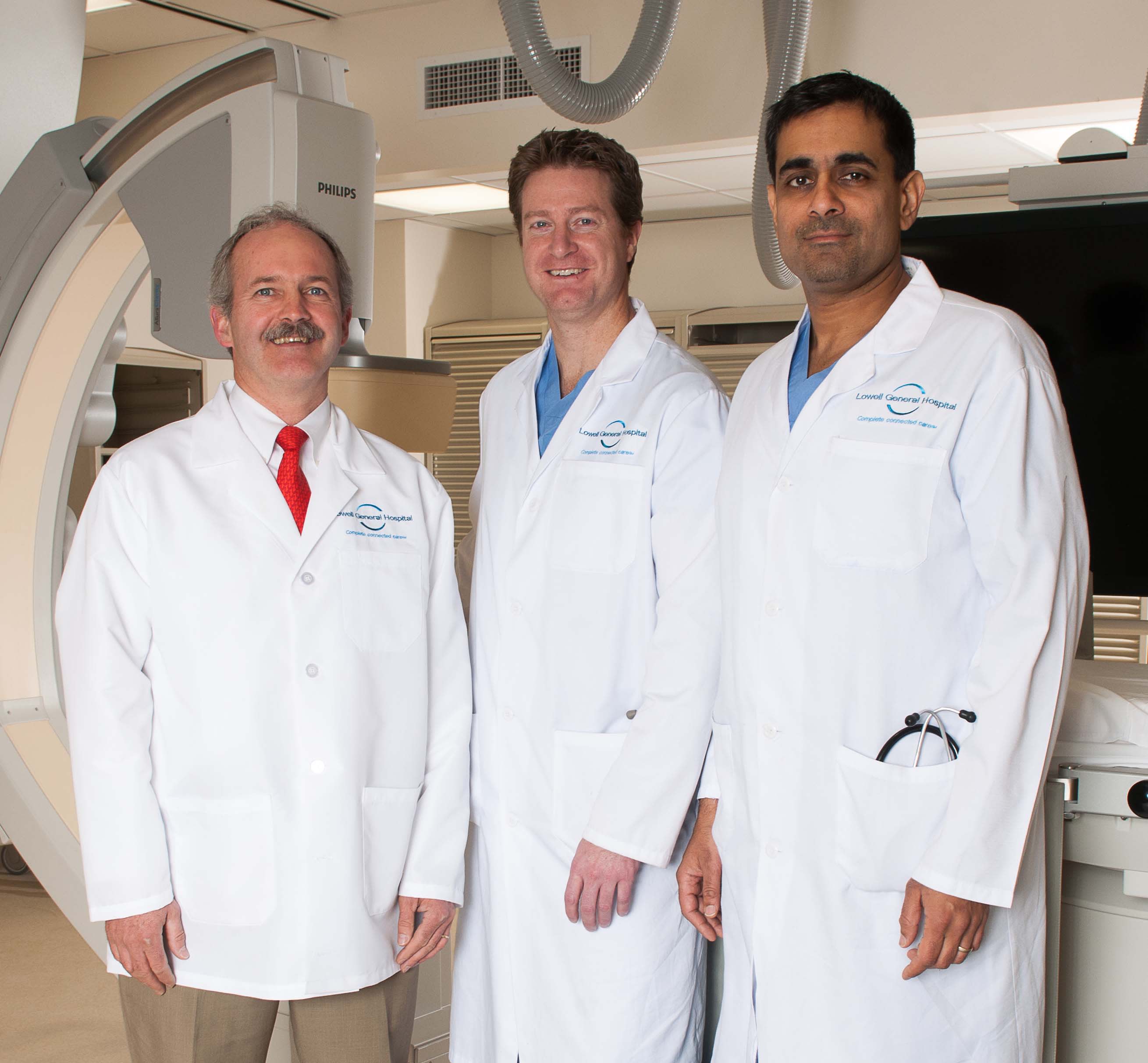Interventional cardiologists Dr. James Waters, Dr. Kirk MacKnaught and Dr. Omar Ali